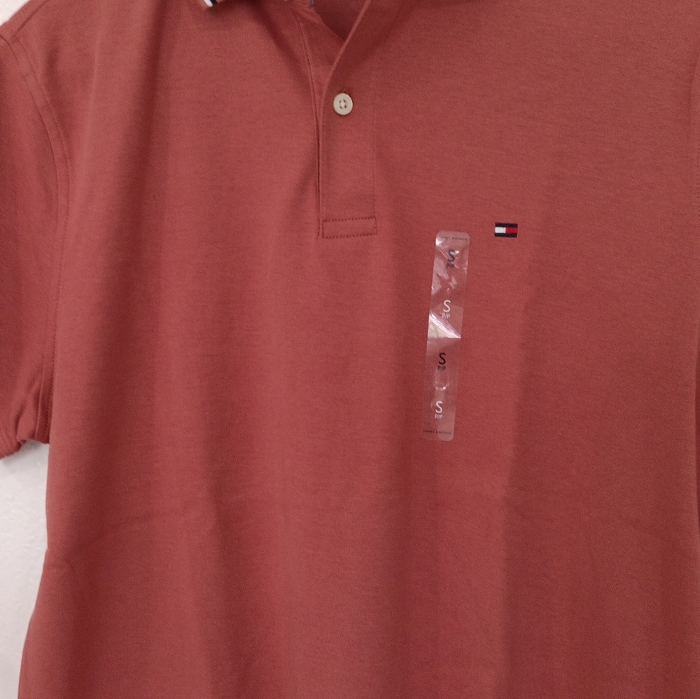 Red polo shirt